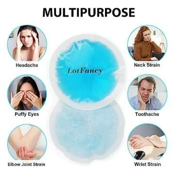 LotFancy Ice Pack for Injuries Reusable, 8 Small Gel Heating Cooling Pads with Cloth Backing, Hot Cold Therapy for Eyes After Surgery, Face, Breastfeeding, Wisdom Teeth, Jaw, Headache, Sinus Relief