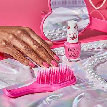 OPI Nail Lacquer, Opaque Crème Finish Pink Nail Polish, Up to 7 Days of Wear, Chip Resistant & Fast Drying, 3 Barbie Limited Edition Collection, Hi Barbie!, 0.5 fl oz