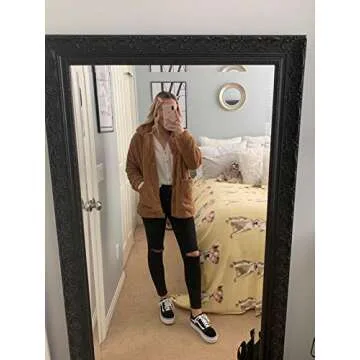 ECOWISH Women Jacket Winter Coat - 2024 Fur Fleece Long Sleeve Sherpa Faux Fuzzy Fall Teddy Fluffy Zip Lapel Outfits