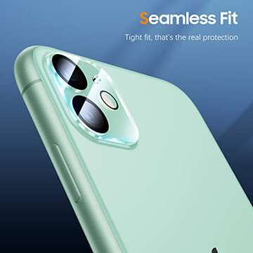 UniqueMe for iPhone 12 Mini/iPhone 11 Camera Lens Protector, [Drop Protection] [High Definition] Tempered Glass Camera Screen Cover Scratch Resistant Case-Friendly with Night Circle - 2 pack