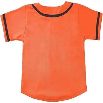 SPTEHW Kids Baseball Jersey Button Down Hip Hop T Shirts Personalized Softball Jersey for Boys Girls (10 Years, Orange)