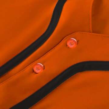 SPTEHW Kids Baseball Jersey Button Down Hip Hop T Shirts Personalized Softball Jersey for Boys Girls (10 Years, Orange)