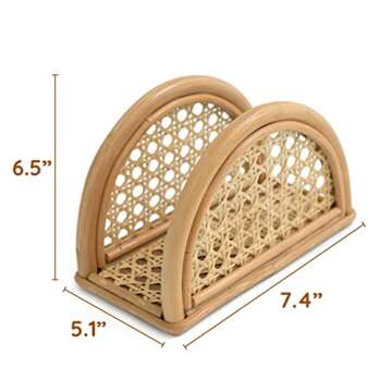 Rattan Napkin Holder Table Farmhouse Napkin Holder Kitchen, French Country Vintage Napkin Dispenser,boho decor Farmhouse Distressed Wooden Rustic Coastal Picnic Table Napkin Holder