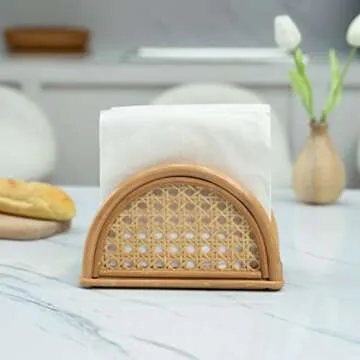 Charming Handmade Rattan Napkin Holder for Kitchen Decor