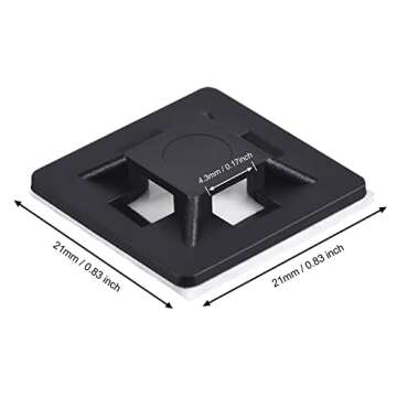 Hicarer 100 Pack Adhesive Cable Management Clips