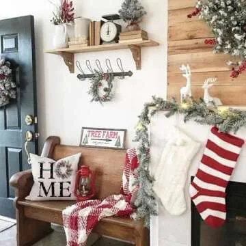 AENEY Christmas Decorations Pillow Covers 18x18 Set of 4, Home Noel Truck Christmas Tree Rustic Winter Holiday Throw Pillows Farmhouse Christmas Decor for Home, Xmas Cushion Cases for Couch A311-18