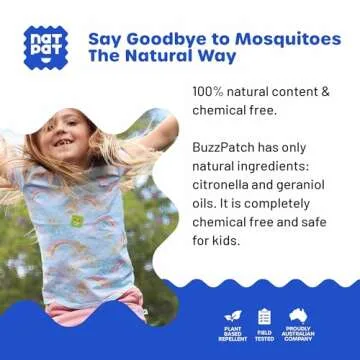 BuzzPatch Mosquito Patch Stickers for Kids - All Natural, Safe and Effective