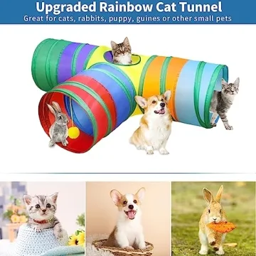 Malier Cat Tunnel with Toys for Kittens and Cats