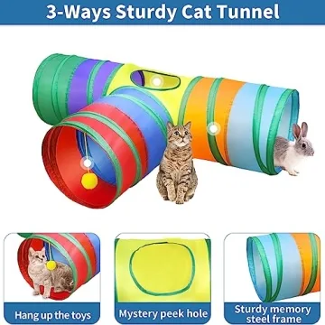 Malier Cat Tunnel with Toys for Kittens and Cats