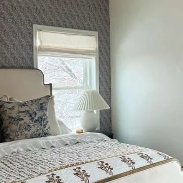 TWOPAGES Cordless Roman Shades - Custom Room Darkening Blinds, Ivory White