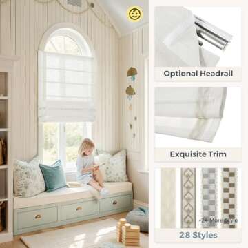TWOPAGES Cordless Roman Shades - Custom Made Window Blinds