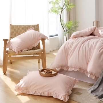 Stylish JANZAA Ruffle Bedding Set for King Size Comfort