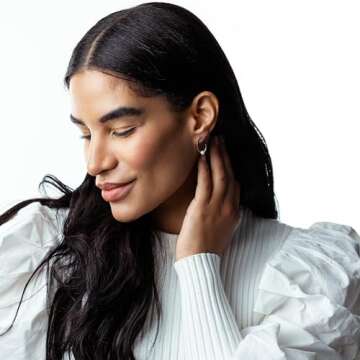 Gemistry Judy Crowell Jewelry Gold Over Sterling Silver and Rhodium Diamond Cut Rectangle J Hoop Earrings with Freshwater Pearl