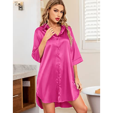 Stylish Samring Womens Silk Satin Nightgown for Relaxation