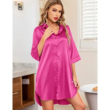 Stylish Samring Womens Silk Satin Nightgown for Relaxation
