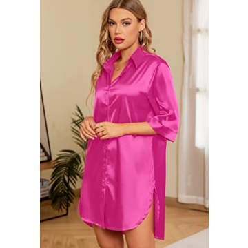Stylish Samring Womens Silk Satin Nightgown for Relaxation