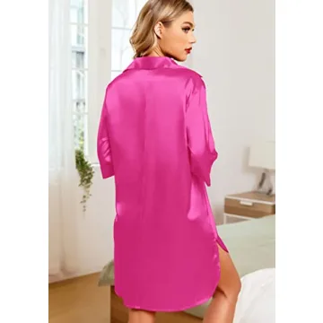 Stylish Samring Womens Silk Satin Nightgown for Relaxation