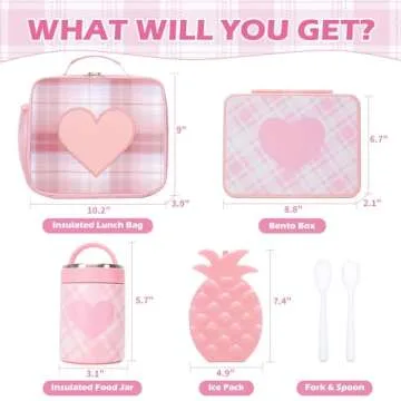 Bevalsa Bento Lunch Box for Kids with Insulated Food Jar & Lunch Bag Set - 43oz Lunch Containers Lun...