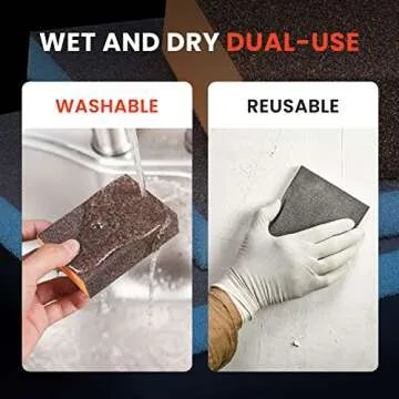 YOUNGTEC 12 Pack Sanding Sponge, Coarse & Fine Sanding Sponges in 60/80/120/180/220 Grit Assortment Washable and Reusable