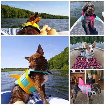 Dogcheer Dog Life Jacket Shark, Ripstop Dog Life Vest for Swimming Boating with Reflective Stripes &...