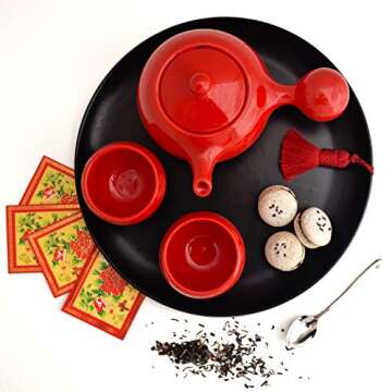 Maia Ming Designs | EVA Serving Platter | Black Matte Stoneware | Modern Tea Tray with Ergonomic Rim | Inspired by Eva Zeisel | Design Award