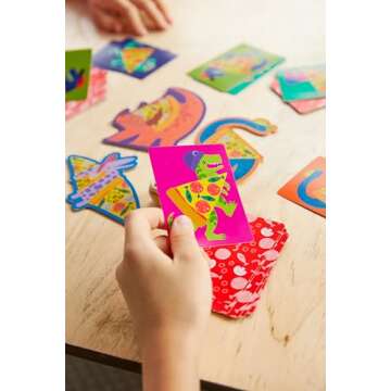 Mudpuppy Pizzasaurus – Dinosaur and Pizza Topping Themed Matching Game with Hand Eye Coordination ...