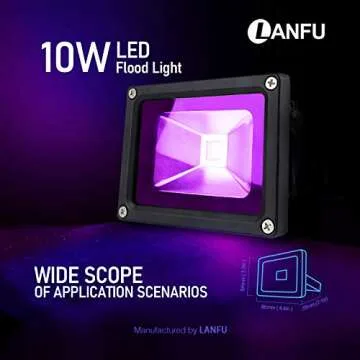 LANFU 2 Pack 10w LED Black Light Blacklight for Fluorescent Neon Glow in The Dark High Power LED Flood Light IP65 with Plug for Party Birthday,Bar,Party Supplies,Neon Glow,Aquarium,Night Club