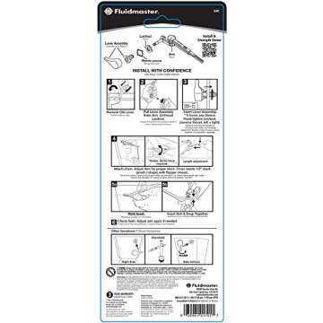 Fluidmaster 640 PERFECT FIT Universal Toilet Tank Flush Lever In White, Plastic Toilet Handle With Adjustable Arm