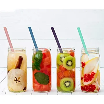 Senneny Silicone Straws Set of 12 - Eco-Friendly and BPA Free