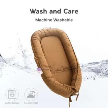 CooCooBaby Infant Lounger, Baby Nest Cover for Baby Girls & Boys, Newborn Essentials for Baby 0-12 Months, 100% Cotton Breathable, Portable Travel Bed (Brown, Cotton)