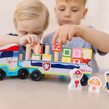 Melissa & Doug PAW Patrol Wooden ABC Block Truck (33 Pieces) - Sort And Stack Toys, Alphabet Blocks For Toddlers, Vehicle Toys For Kids Ages 3+, 34.93 cm x 17.78 cm x 10.03 cm