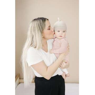 Konssy 6 Pack Baby Newborn Hats Set Knot Beanie Hats Soft for Infant Baby Girls Boys Caps 0-6 Months