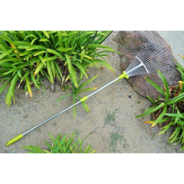 MLTOOLS Adjustable Garden Leaf Rake | 64-inch Expandable