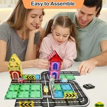 Drofex 42pcs Magnetic Tiles Road Set for Kids