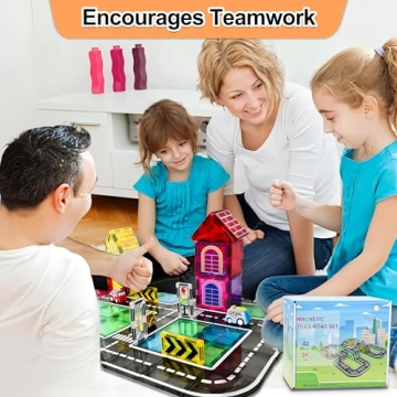 Drofex 42pcs Magnetic Tiles Road Set for Kids