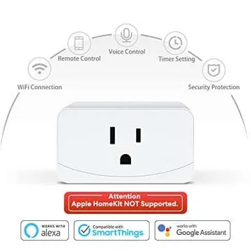 meross Wi-Fi Smart Plug Mini, 15 Amp & Reliable Wi-Fi Connection, Support Alexa, Google Assistant, Remote Control, Timer, Occupies Only One Socket, 2.4G WiFi Only, 4 Pack