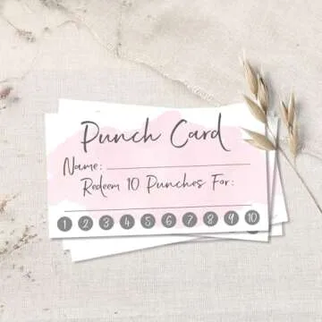 50 Reward Punch Cards for Customer Loyalty Programs