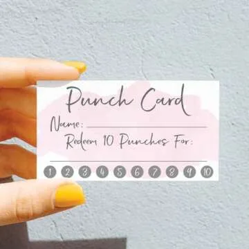 50 Reward Punch Cards for Customer Loyalty Programs