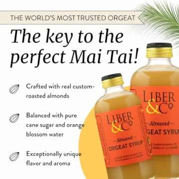 Liber & Co. Almond Orgeat Syrup (17 oz) Made with Whole, Roasted Almonds
