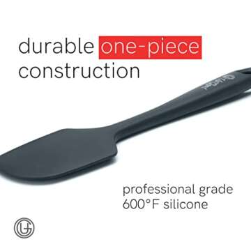 UpGood Silicone Spatula Set 600°F - High Heat Resistant Nonstick, Small and Large Kitchen Spatulas - Flexible BPA Free Professional Grade Cookware - Utensils for Cooking, Baking, Mixing(4 Pcs, Grey)