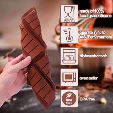 Mity Rain Silicone Chocolate Bar Mold for Knafeh