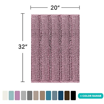 Turquoize Non-Slip Shaggy Bathroom Rug - Mauve/Rose