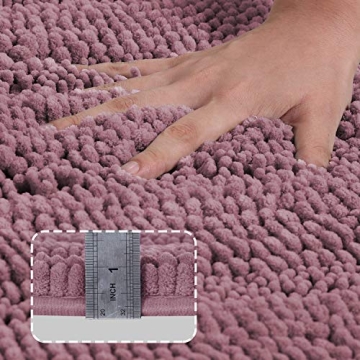 Turquoize Non-Slip Shaggy Bathroom Rug - Mauve/Rose