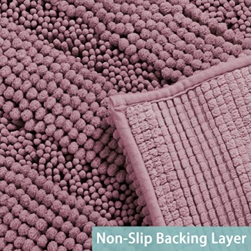 Turquoize Non-Slip Shaggy Bathroom Rug - Mauve/Rose