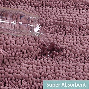 Turquoize Non-Slip Shaggy Bathroom Rug - Mauve/Rose