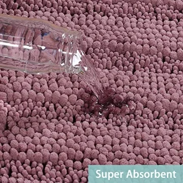 Turquoize Non-Slip Shaggy Bathroom Rug - Mauve/Rose