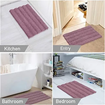 Turquoize Non-Slip Shaggy Bathroom Rug - Mauve/Rose