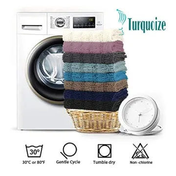 Turquoize Non-Slip Shaggy Bathroom Rug - Mauve/Rose