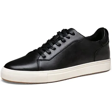 Jousen Men’s Fashion Sneakers Polished Leather Dress Sneakers - Stylish Retro Design for All Occas...