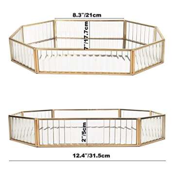 K COOL Gold Mirror Tray - Stylish & Functional Organizer